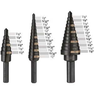 Juego de Brocas Escalonadas HSS 3 Piezas Split Point, Truper 100988