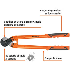 Cortador de cable y alambre 18" Acero Trenzado y Alambre, Truper COC-18 101098