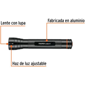 Linternas LED 850lm AltaPontencia 450m 40H 3PilasD Aluminio Truper 18814