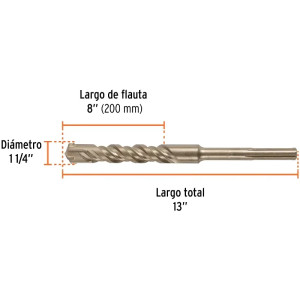 Brocas SDS Max 1-1/4" x13" Concreto Truper 101465