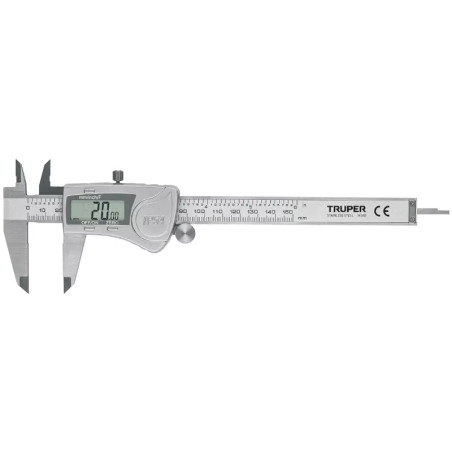 Calibrador Digital Pulgadas y Milimetros 6 o 150mm en acero inoxidable, CALDI-6MP 14388 Truper