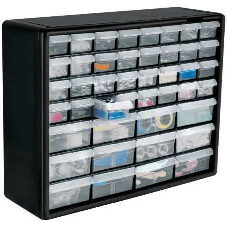 Organizador 44 Gavetas 51x16x40cm Compartimientos ABS Truper 102642