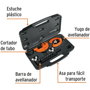 Juego de Cortador de Tubo y Avellanador, con estuche de Plastico, JCA-3 12871 Truper