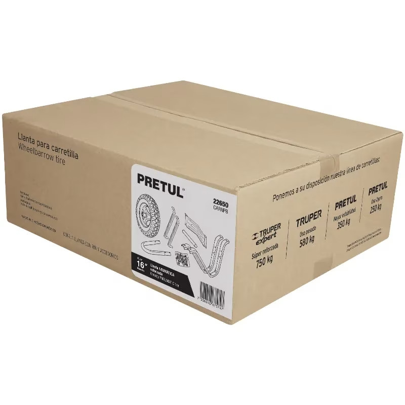 Llantas completa 16" Neumatica con Accesorios para carretilla Pretul 22650