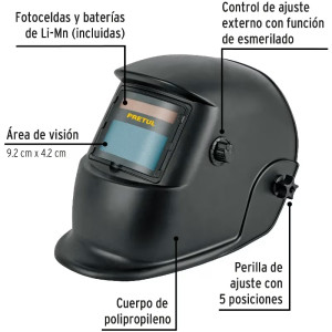Caretas Electronica Oscurecimiento Automatico para soldar, Pretul 29978