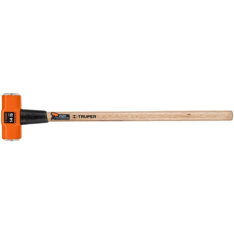 Combas 14lb Octagonales Mango36", Cara Maquinada con protector termoplastico, MD-14M 16514 Truper