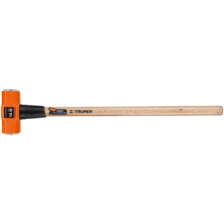 Combas 14lb Octagonales Mango36", Cara Maquinada con protector termoplastico, MD-14M 16514 Truper