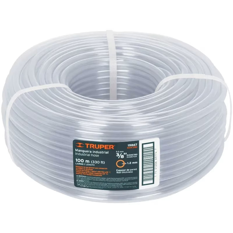 Manguera Industrial 3/8" Espesor 1.5mm, 100 Metros Peso 6.5Kg, MAN-3/8I 19867 Truper