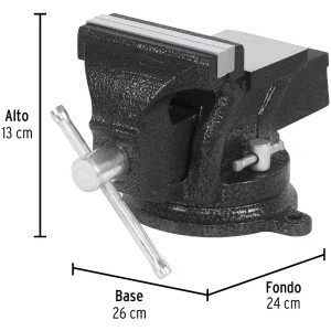 Tornillo de Banco Industrial Ancho de Mordaza 4", Apertura Max 4" Peso 4.6kg, TB-4P 26039 Pretul