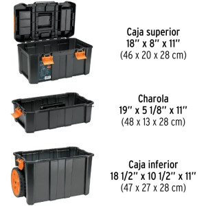 Cajas para Herramientas 19" x25" 53L CRuedas 3en1 Desmontable Truper 102644