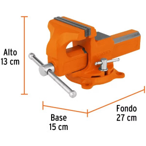 Tornillos de banco Mordaza 4" Max10cm 13x15x27cm Tipo Europeo Hierro Nodular, Truper 100199