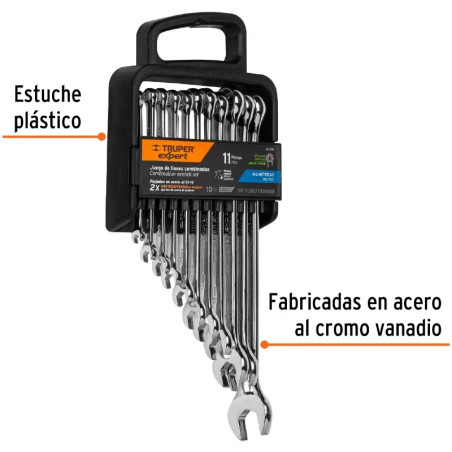 Juegos de 11 Combinadas extralargas MM CrVanadio Truper 15778