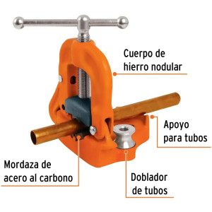 Prensa de Yugo para tubo de 2", Cuerpo de hierro nodular mordazas en acero al carbono, PTU-20 17705 Truper