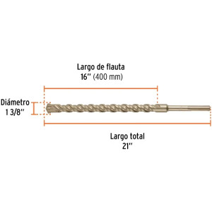 Brocas SDS Max 1-3/8" x21" Concreto Truper 101468
