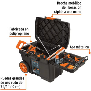 Cajas para Herramientas 23" x17" 57L CRuedas Mtelescopico Truper 10902