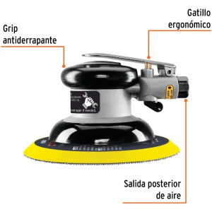 Lijadoras Neumaticas 6" EJE3/16 E1/4 CarcasaAluminio, Truper 101895