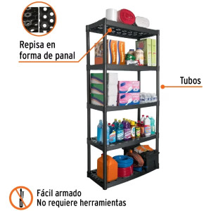 Estantes Plastico Uso Rudo 5 Repisas Ventiladas 350kg Truper 19943