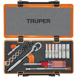 Juegos de Herramientas 20 piezas STD E1/4 EM Truper 13980
