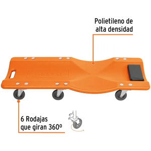 Camas Plasticas para Mecanico 36" Ergonomico Rodajes360, Truper 100903