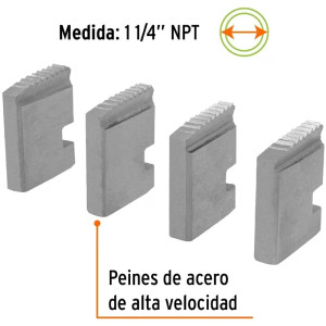 Juego de 4 Peines para Tarrajas 1-1/4" para T-852X, Truper 14617