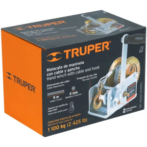 Templadoras de Manivela con Cable 1100kg, en acero, ideal para remolque y cargas pesadas, MAW-91C 14721 Truper