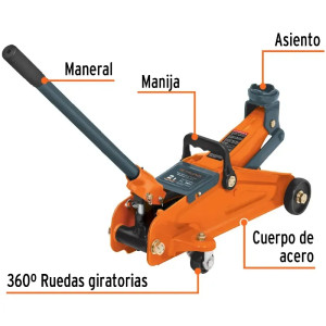 Gata Tipo Lagarto 2 T, Altura M 32cm M 13.5cm Peso 8kg Ligeras, GAPA-2E 14944 Truper