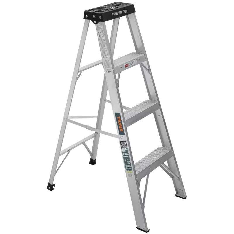 Escaleras de Tijera 3 Peldaños T3 Max2.4m P3.7kg EAluminio, Truper 16741