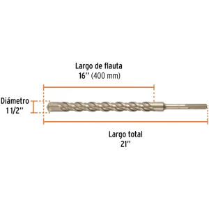 Brocas SDS Max 1-1/2" x21" Concreto Truper 101469