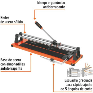 Cortador de Mayolica con Rodaje Corte 50cm, Cuchilla con Recubrimiento Titanio, CAZ-50 16780 Truper