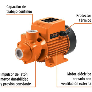 Bomba Electrica de Agua Perisferica 1/2 HP 220 V 60 Hz, BOAP-1/2-260 15019 Truper