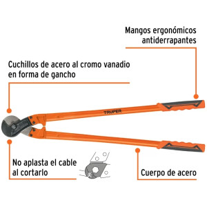 Cortador de cable y alambre 32" Acero Trenzado y Alambre, Truper COC-32 101099