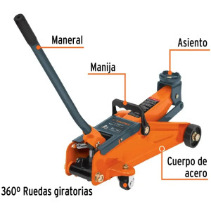 Gata Tipo Lagarto 2 T, Altura M 35.5cm M 12.5cm Peso 10kg Reforzadas CC, GAPA-2 14824 Truper