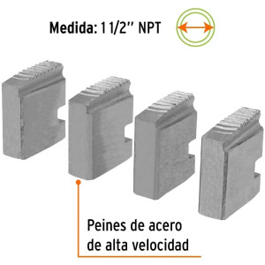 Juego de 4 Peines para Tarrajas 1-1/2" para T-852X, Truper 14619