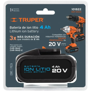 Batería ión Litio 20V 4Ah ROTI-20A TALI-20A DIMI-20A LIMI-20A Truper 101822