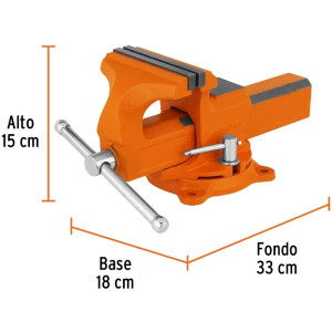 Tornillos de banco Mordaza 5" Max12cm 13x18x33cm Tipo Europeo Hierro Nodular, Truper 100240
