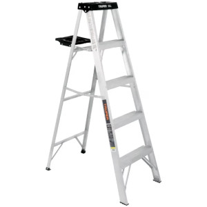 Escaleras Tijera 4 Peldaños con Bandeja T3 Max2.7m P4.8kg EAluminio, Truper 16742