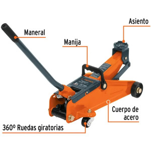 Gata Tipo Lagarto 2 T, Altura M 35.5cm M 12.5cm Peso 10kg Reforzadas MP, GAPA-2M 14826 Truper