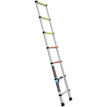 Escaleras Telescopica 7 peldaños T2 102kg Plegable Aluminio Truper 101903
