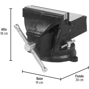 Tornillo de Banco Industrial Ancho de Mordaza 6", Apertura Max 5 1/2" Peso 11.6kg, TB-6P 26043 Pretul