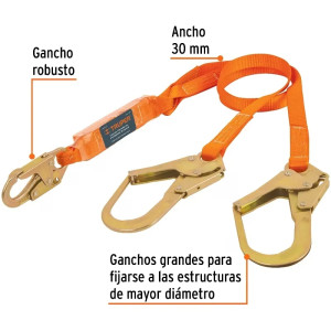Linea de Vida con absorbedor de impacto, Doble Brazo, MFA 1632kg, Certificacion ANSI, CAB-5432-18-A 10509 Truper