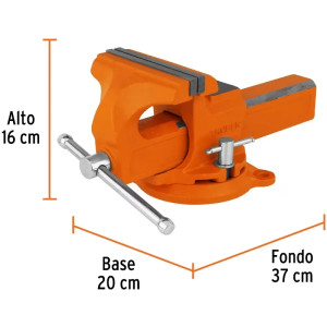 Tornillos de banco Mordaza 6" Max15cm 16x20x37cm Tipo Europeo Hierro Nodular, Truper 100241