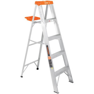 Escaleras Tijera 4 Peldaños con Bandeja T2 Max2.7m P5.1kg EAluminio, Truper 10264