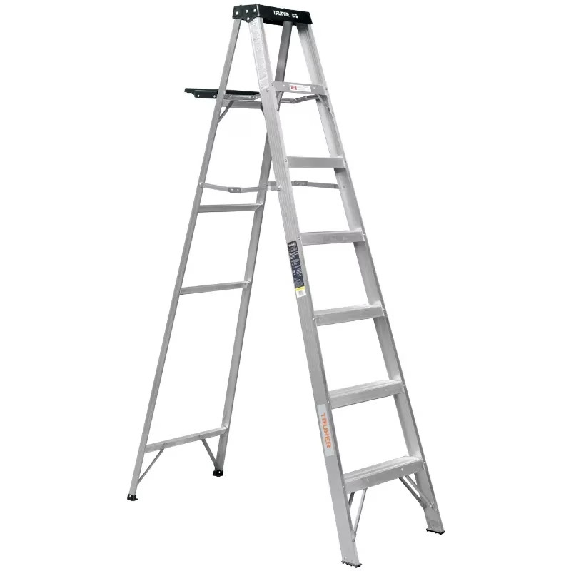 Escaleras Tijera 6 Peldaños con Bandeja T3 Max3.4m P6.4kg EAluminio, Truper 10437