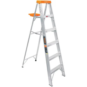 Escaleras Tijera 5 Peldaños con Bandeja T2 Max3m P5.7kg EAluminio, Truper 10335