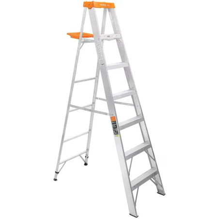 Escaleras Tijera 6 Peldaños con Bandeja T2 Max3.4m P7.4kg EAluminio, Truper 16744