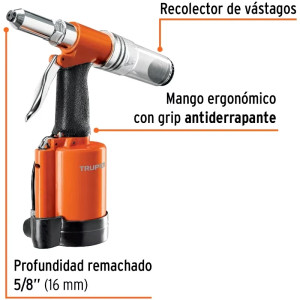 Remachadoras Neumaticas 3/16" 4Boquillas E1/4, Truper 101896
