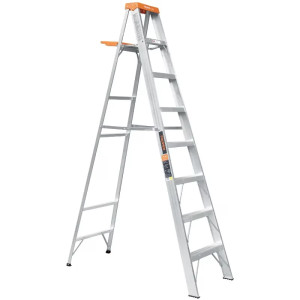Escaleras Tijera 7 Peldaños con Bandeja T2 Max3.7m P8.3kg EAluminio, Truper 10337