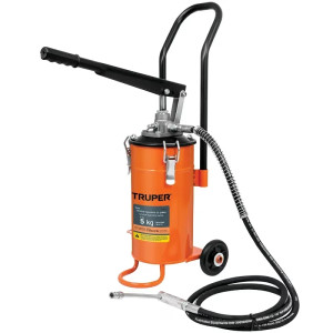 Bomba Inyectora de grasa 5800 PSI 5kg. Alta Presion, Flujo 3.1g Manguera 1/4" Cubeta 16x30cm, BOMIN-5 16866 Truper