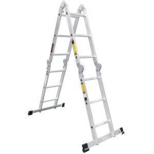 Escaleras Multiposicion 12 Peldaños T1 Max4.6m P12.2kg Aluminio, Truper 100495