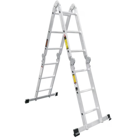 Escaleras Multiposicion 12 Peldaños T1 Max4.6m P12.2kg Aluminio, Truper 100495